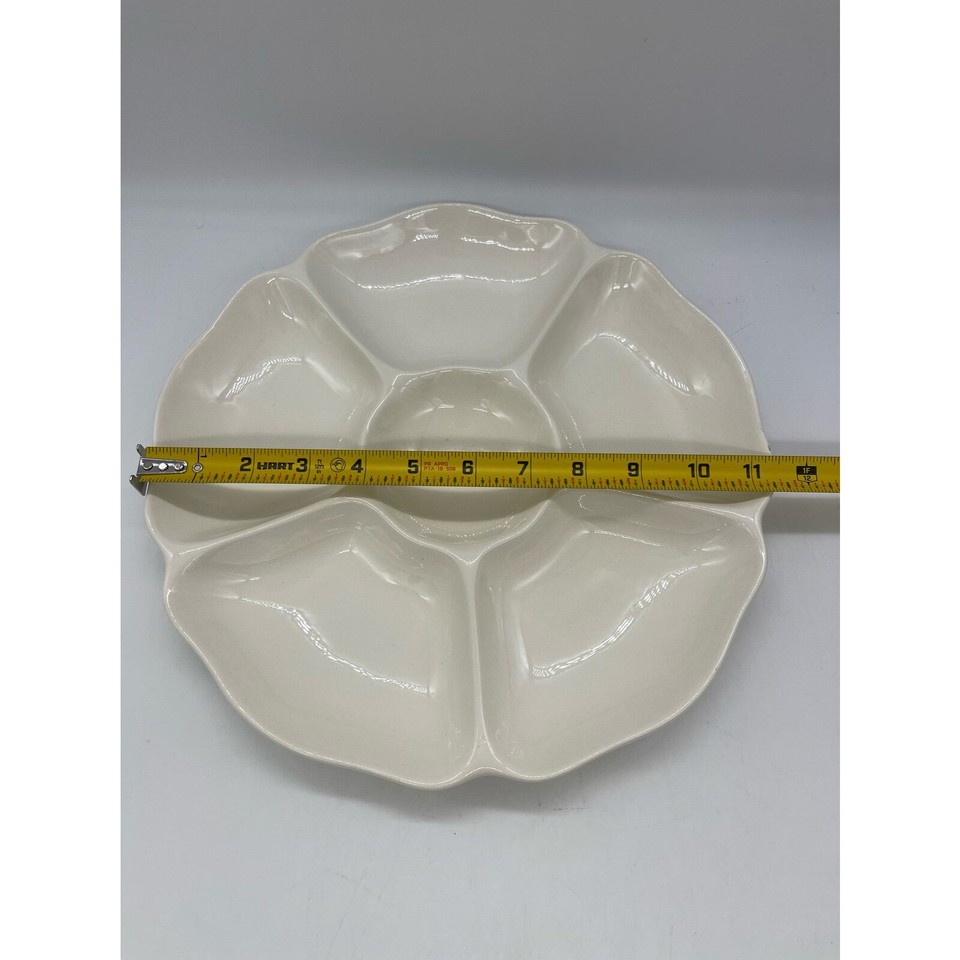Spode Imperial White Vegetable & Dip Tray w/ Scalloped Rim eBay