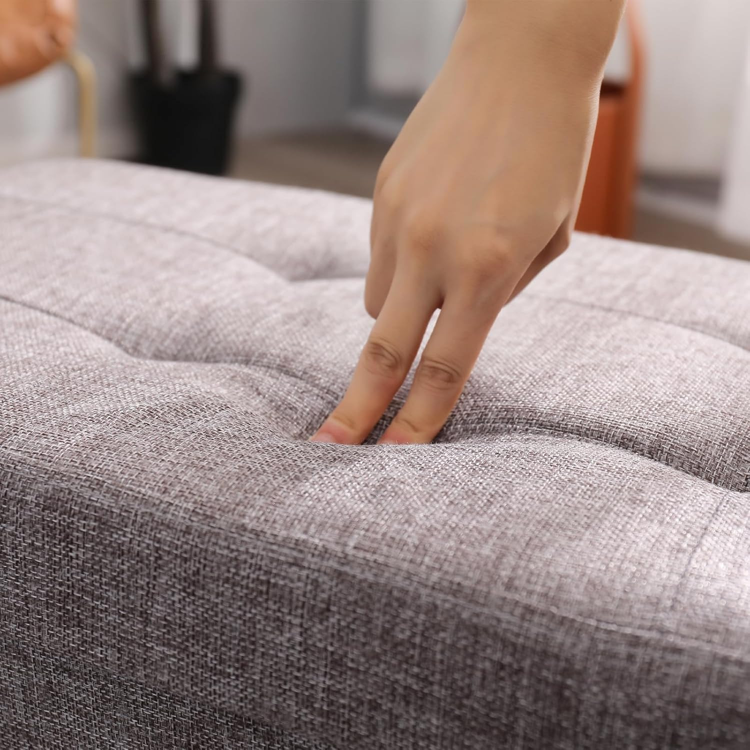 45.3 Inches Storage Ottoman Bench Foldable Seat Footrest Shoe Bench End of Bed S