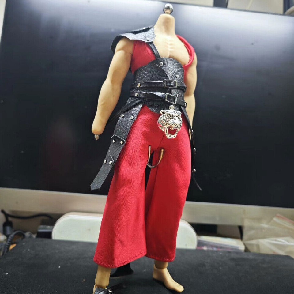 1/6 Male Red Samurai Fighting Suit Set Model For 12'' Action Figure