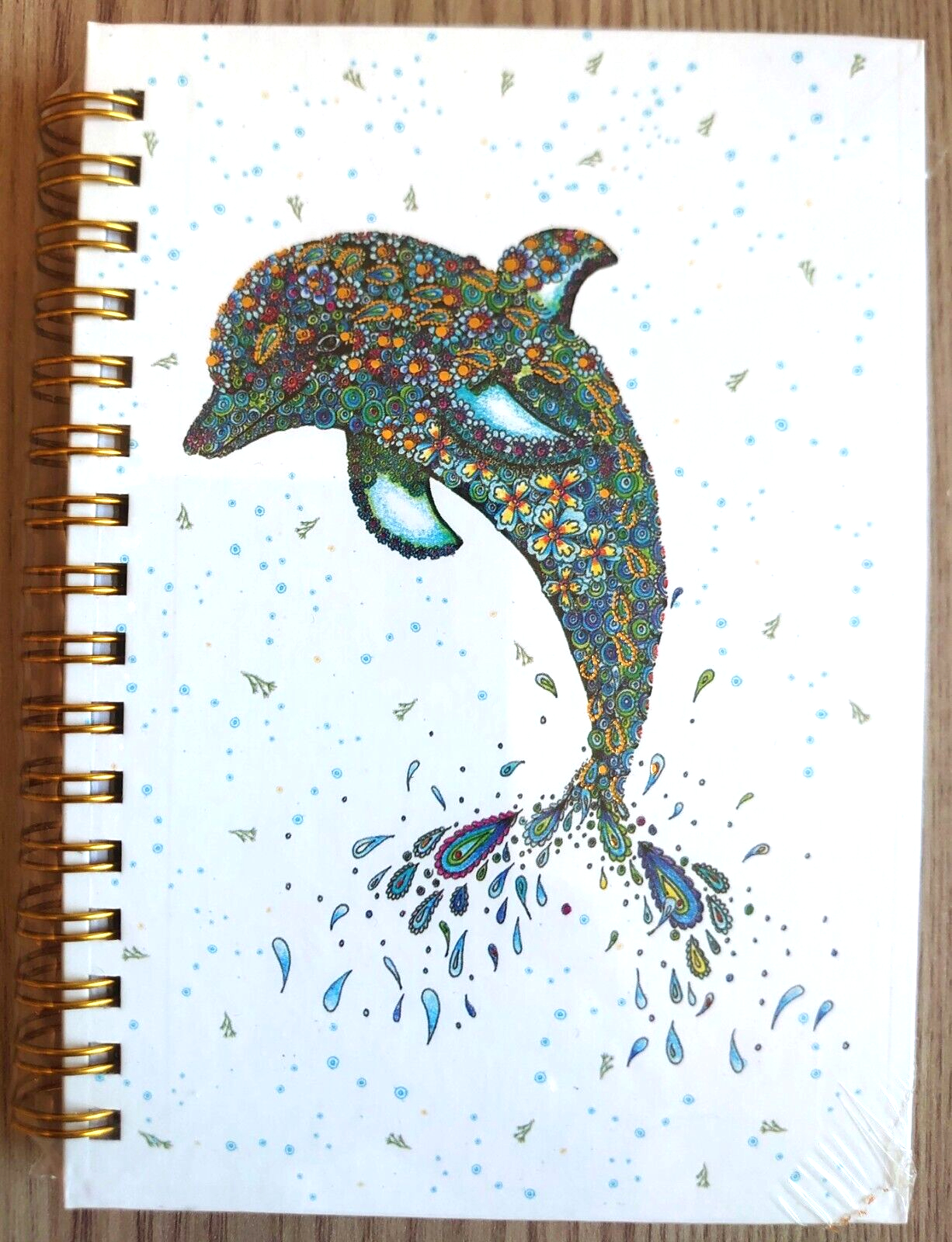 Dolphin A6 Spiral Bound Notebook - 15cms x 11cms - Plain pages