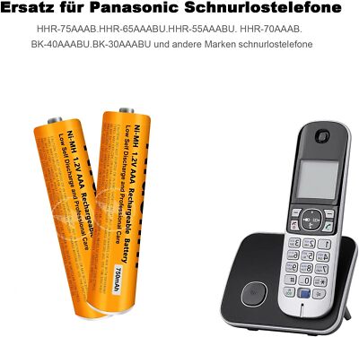 Für Panosonic Schnurlostelefone BATTERIEN WIEDERAUFLADBARE AAA NiMH 750 MAH 1.2V