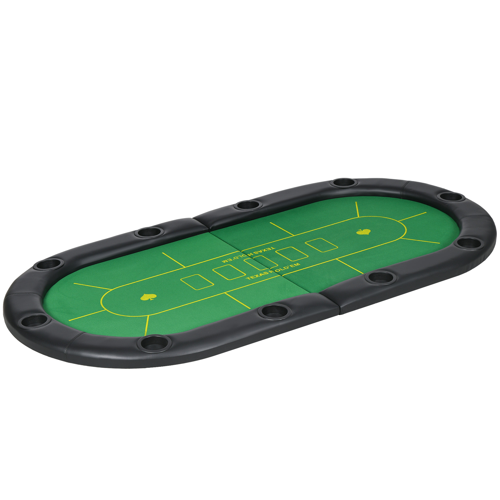 Alfombra de póquer plegable SPORTNOW mesa para 10 jugadores con portavasos, bolsa de transporte