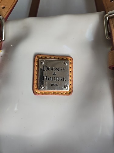 Dooney & Bourke Patent Leather Satchel with Shoulder Strap Off White - Picture 2 of 21