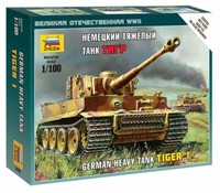 German Heavy Tank Tiger I Kunststoff Kit 1:100 Modell Zvezda