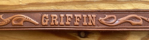 KIDS WESTERN BELT. GENUINE LEATHER KIDS RODEO BELT. GRIFFIN embossed On Back M - Picture 4 of 9