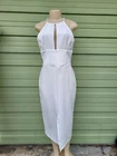 ZARA NEW WOMAN HALTER MIDI DRESS SLIT WHITE XS-XL 1165/164