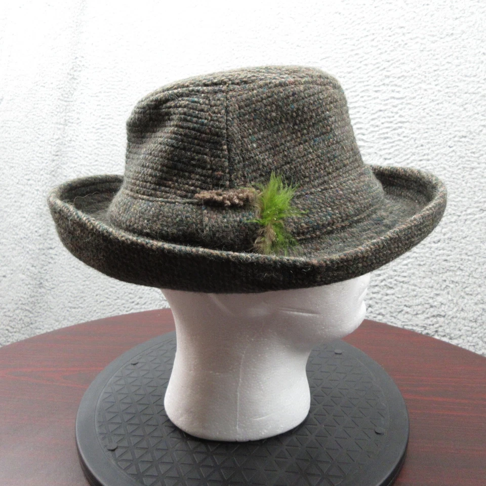 Hanna Hats Donegal Lana Irlandesa Fedora Caminar Irlanda Pequeño Tweed Marrón Verde Foto 4 de 4