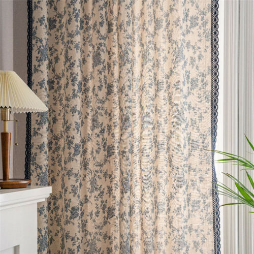 Boho Floral Tassel Window Curtain Drape for Living Room Bedroom - Picture 11 of 26