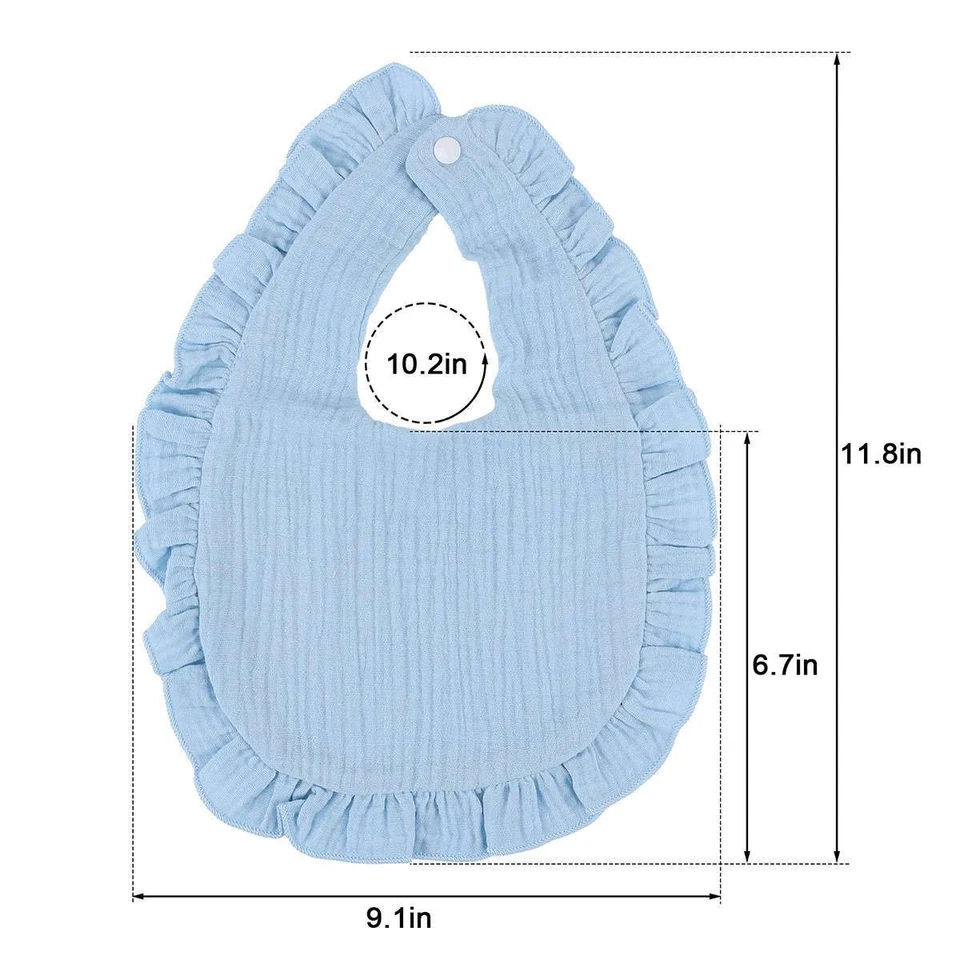Baberos baberos suaves con broches de presión 3 piezas de algodón para bebés y niñas 2025 Foto 2 de 4