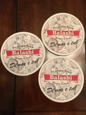 Lot of 2 NEW BALASHI Beer Coasters Brewed in ARUBA