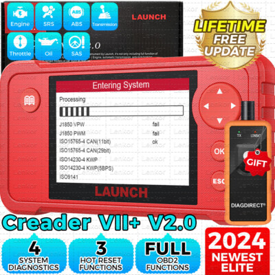 2025 LAUNCH VII+ 2.0 CRP123 OBD2 Diagnostic Scanner ABS SRS Engine Code Reader