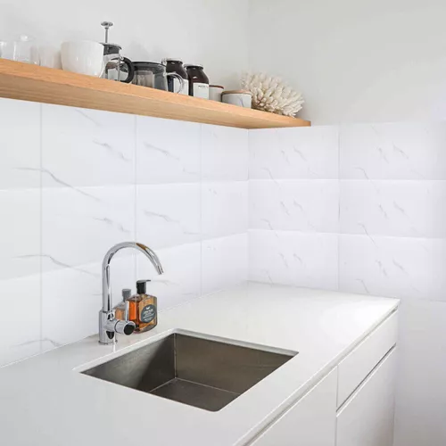 PVC Marble Tiles Wall Sticker Self-Adhesive Stick On Kitchen Bathroom 60x30cm - Picture 8 of 25