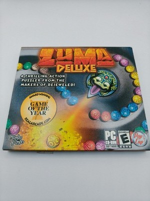 Pristine Mint Disc Zuma Deluxe Pop Cap PC CD ROM Computer Video Game 2004
