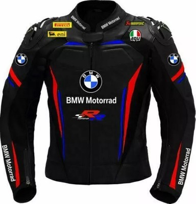 Neu BMW Motorrad Biker Lederjacke Premium Biker Gear Racing Lederjacke