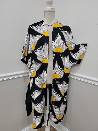 Chaqueta Kimono Emily Wetherby Vintage Años 60 Margarita Floral Estampado Audaz Arte Pop Mod - Imagen 4 de 12