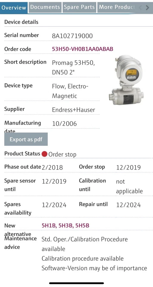 Endress Hauser Promag 53H50 Electromagnetic Flow Meter New In Box - Image 4 of 4