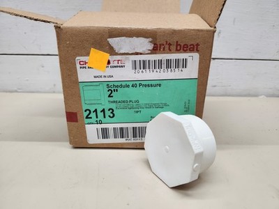 Charlotte 10-Pack Schedule 40 Pressure 2'' Threaded Plugs 450-020 ~ Brand New