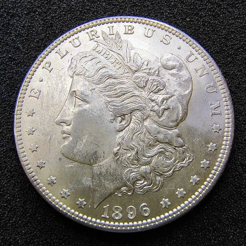 1896 Morgan Silver Dollar $1 - Philadelphia Mint - Unc. Details - Scratches