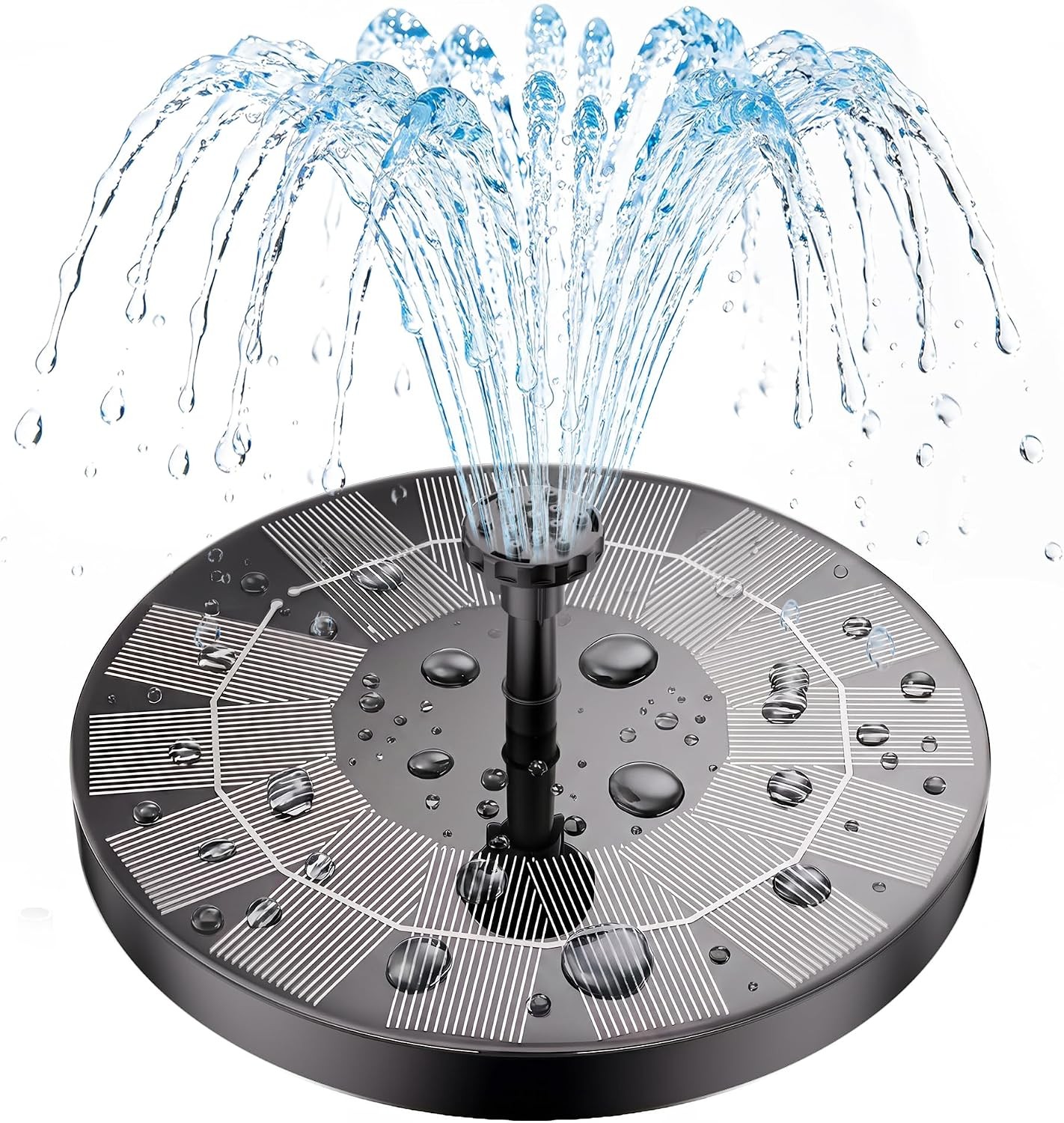 2.5W Solar Fountain Pump with 6 Nozzles, Floating Water Feature for Bird Bath,