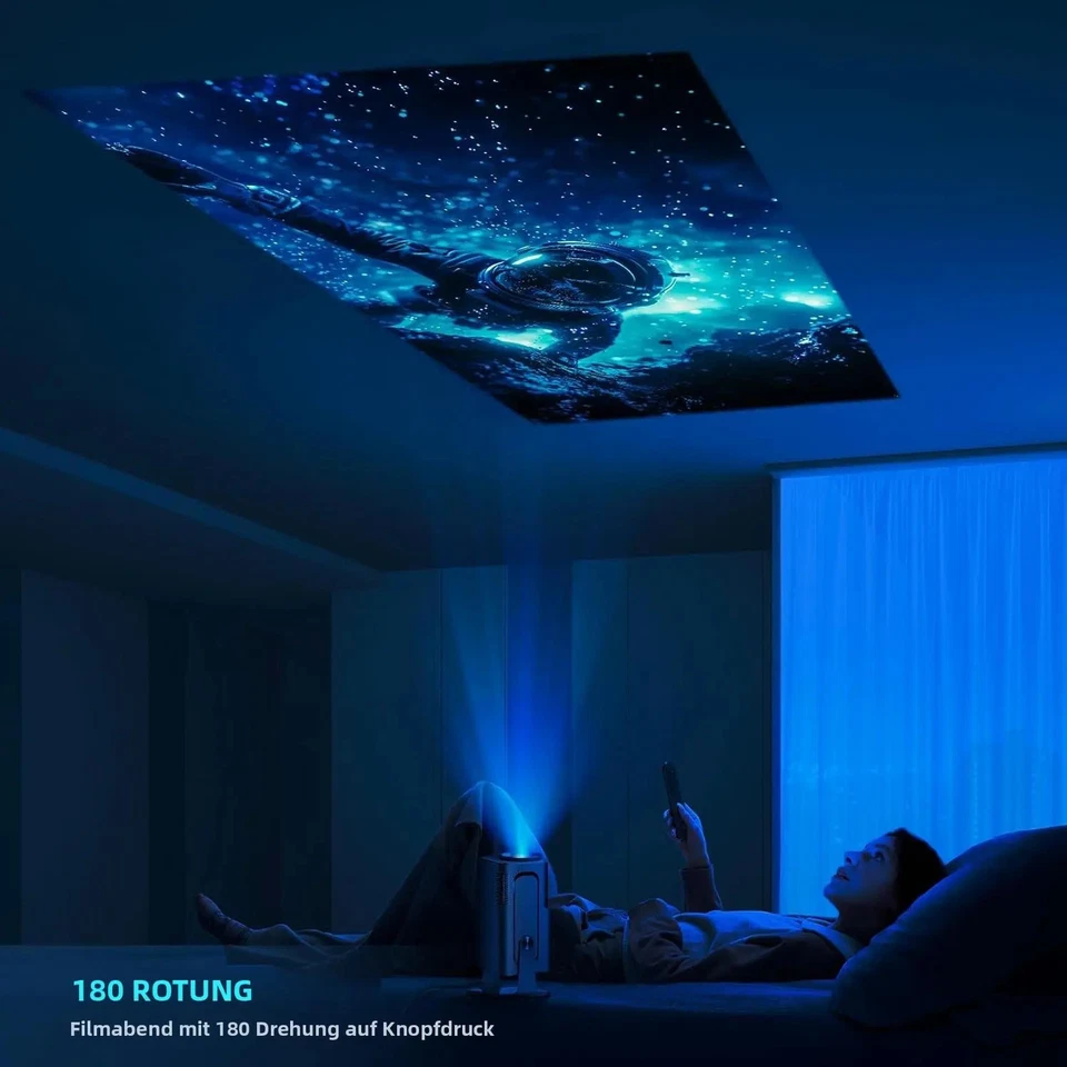 Mini Beamer tragbar mit 4K Decoder, Bluetooth, Airplay & HDMI, für Handy - Bild 3 von 4