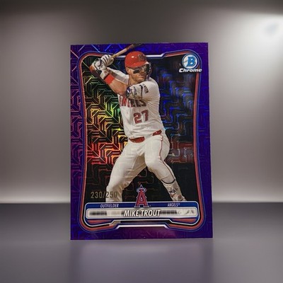 2026 Bowman Chrome Mega Box Mike Trout Purple Mojo Refractor #/250 Angels