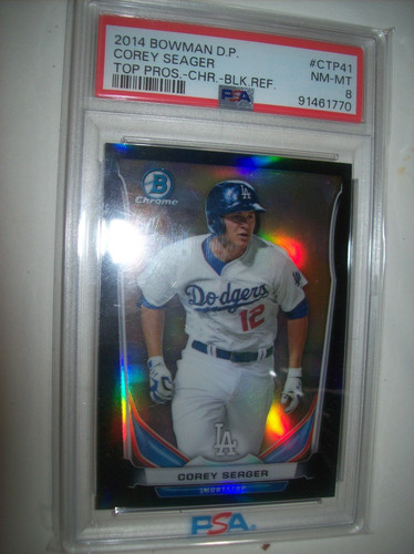 2014 Bowman Draft Corey Seager Top Prospect  Black Refractor #CTP-41     PSA 8