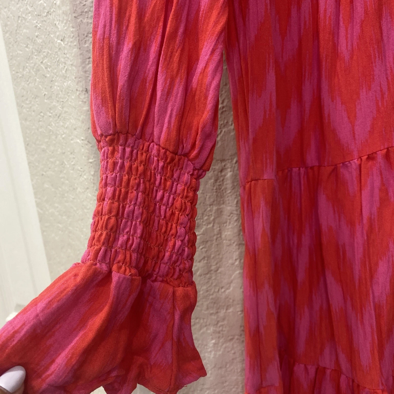 Mini abito a strati Tuckernuck Pomander Place rosa caldo Ikat Kenzo piccolo