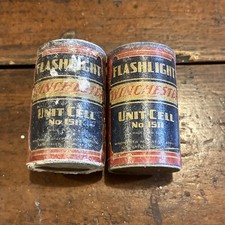 Lot of 2 Vintage Winchester Batteries, Used, Model 1511 Unit Cell, Flashlight