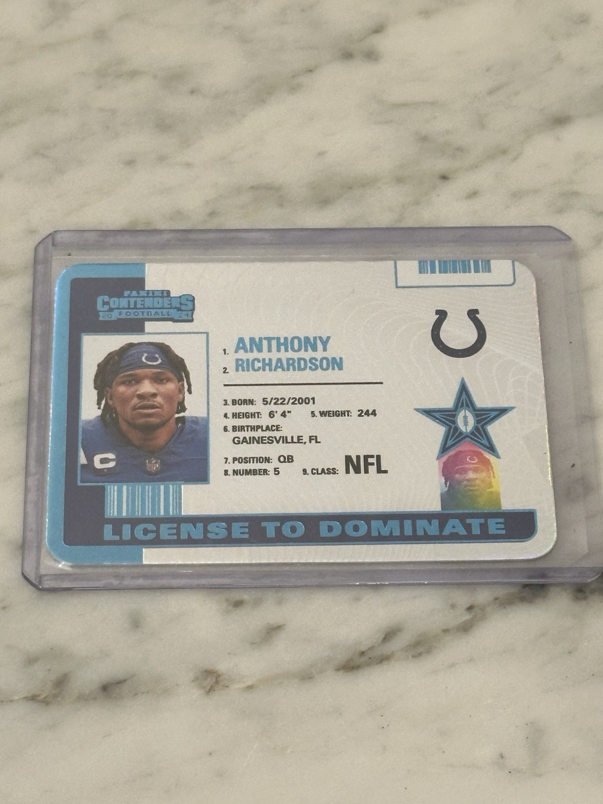 2024 Panini Contenders Anthony Richardson License To Dominate #6 SSP Case Hit