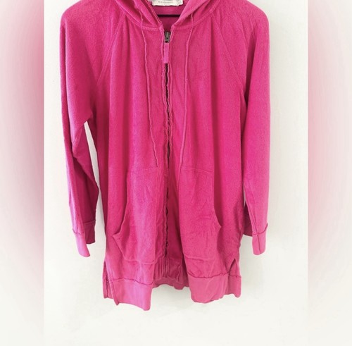 Mododoc Zip Front Terry Hoodie Pink Size XS - Picture 3 of 5
