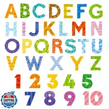 DECOWALL DS9-4003 Uppercase Alphabet Letter Numbers Kids Wall Stickers Wall D