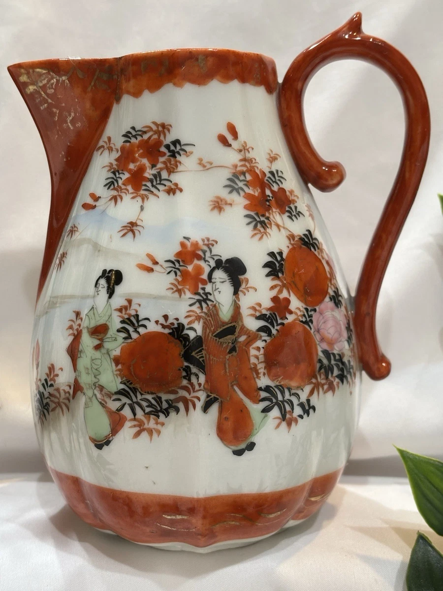 日本手绘茶叶罐古董日本茶壶| eBay