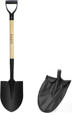 41 Inch round Point Shovel for Digging,Heavy Duty Garden Shovel with D-Handle,Wo