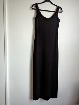 Vintage Micas Brown Velvet Sheath Maxi Dress Size 6 Elegant Whimsygoth 