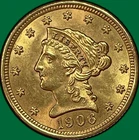 1906 Liberty Head Quarter Eagle Gold $2.50 Brilliant Uncirculated BU Coin #39285