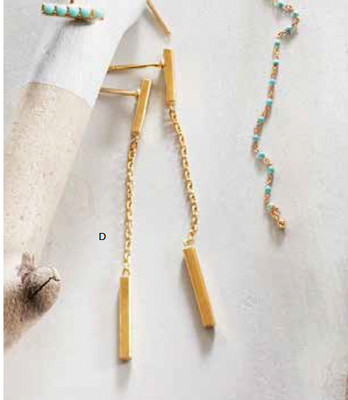 Raise the Bar Earrings | Roost Gold-Plated Linear Drops | 2 '' | Kate Spade Look