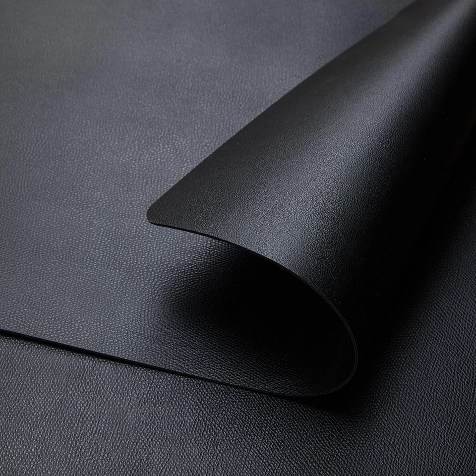 Placemats Set of 6 – Black Wipeable Faux Leather Table Placemats, Waterproof ... - Image 3 of 4