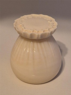 Vtg YARDLEY OF LONDON Milk Glass JAR Bakelite LID Bond Street Lotus Sachet EMPTY