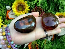 Dark Carnelian Agate Freeform Crystals ~ Duo of 2 ~ 8 oz. ~ Stunning Orange, Re
