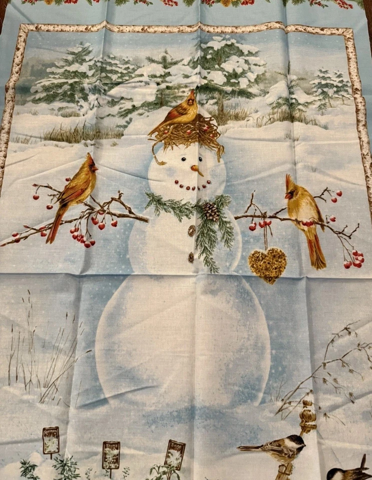 A Winter Song By Jane’s Garden For Henry Glass Christmas Fabric Snowman 23 x 44” - Image 2 of 3