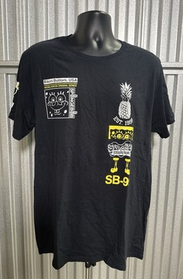 L Nickelodeon SpongeBob SquarePants SB-99 Bikini Bottom Graphic Black T-Shirt