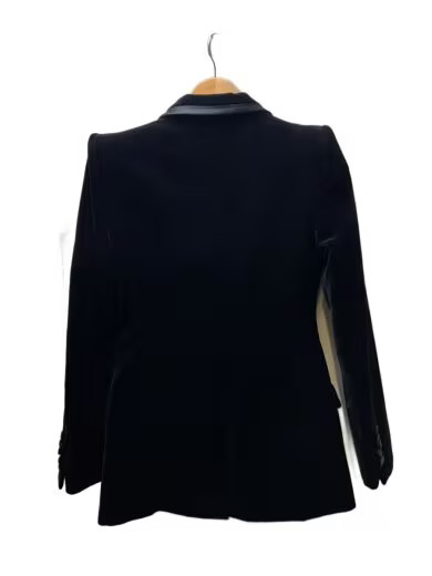 GUCCI/Single-Breasted Velvet Tailored Jacket/Size 38/Cotton/Black