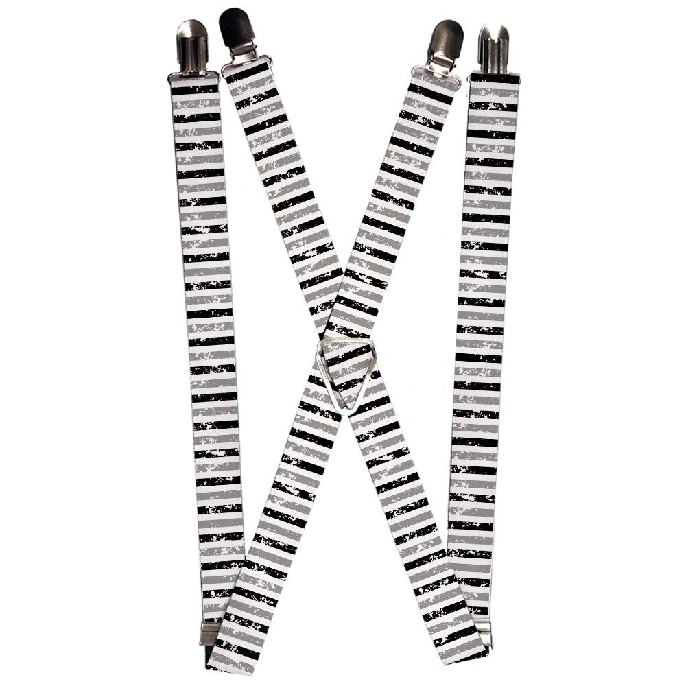`Suspenders - 1.0`` - Vertical Stripes White/Black/Gray` ACC NEWAnother great item from Rarewaves USA | Free delivery!