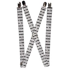 Suspenders - 1.0 - Vertical Stripes White/Black/Gray ACC NEW