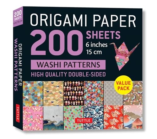 Origami Paper 200 Sheets Washi Patterns 6" (15 Cm) : Tuttle Origami Paper: Double Sided Origami Sheets Printed With 12 Different Designs (Instructions For 6 Projects Included) Tuttle Studio - Image 2