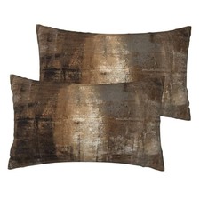Throw Pillow Covers 12x20 Inch Set of 2, Abstract 20" x 12" Pack of 2 Brown