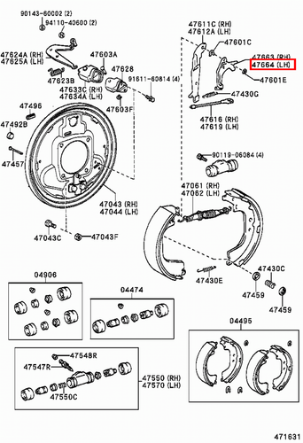 Genuine LandCruiser HJ75 HJ61 HJ60 HJ47 HDJ80 HDJ79 Rear LH Brake Adjuster Lever - Picture 9 of 20