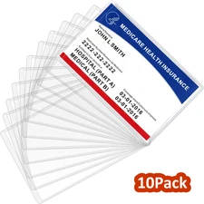 10Sheet Clear Card Protectors, Medicare Holder Sleeves for Credit&Business Cards