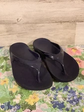 Oofos Flip Flop Sandal Sz 36 US W5 Navy Blue Recovery Shoes Comfort Thong