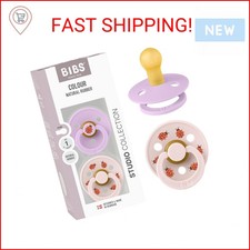 BIBS Studio Soother 2-Pack, BPA Free Dummy Pacifier, Round Nipple. Natural Rubbe
